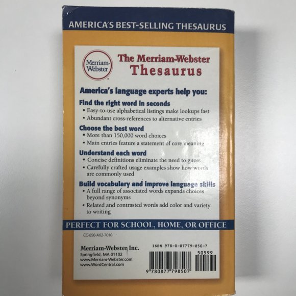 The Merriam-Webster Thesaurus - New Edition - Book - Picture 4 of 4
